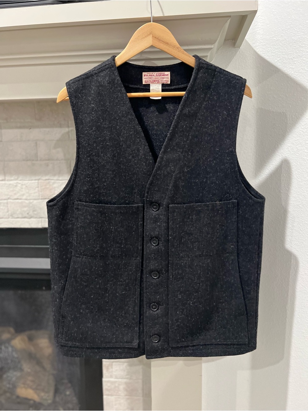Vintage 80s Filson Mackinaw Virgin Wool Heavy Vest Made in USA